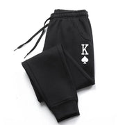 Men's Casual Cotton Pencil Pants Loose Fit Printed Elastic Waist Outdoor Jogging Trousers with Pockets Full Length Summer Wear
