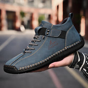 Handmade Breathable Leather Men's Casual Shoes Design Sneakers Ankle Boots with Rubber Outsole for Outdoor Comfort And Support