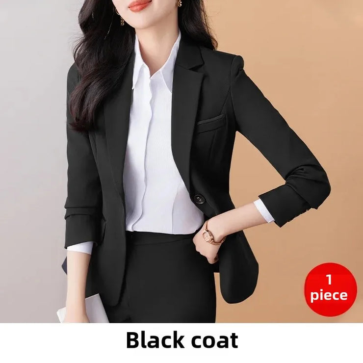 Elegant Black Western-Style Suit Jacket for Women Professional Fashionable Workwear Ideal for Interviews And Office Settings