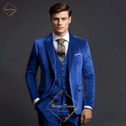 Classic Elegance Men's Grey Velvet 3-Piece Custom Suit Timeless Style for Every Occasion. Size US $44 /EU54