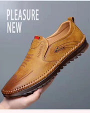 Men's Lightweight Anti-Slip Loafers Breathable Comfortable Flat Designer Rubber Sole Leather Casual Shoes