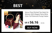 Venus Chan Newest INS Style Peach Color Rhinestone Elegant High Heels Nigeria Popular Design African Ladies Shoes