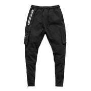 Summer Men's Slim Fit Sweatpants Pants Solid Color Elastic Waist Outdoor Running Training Casual Cargo Midweight Polyester