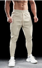 Men's Autumn Winter Pure Cotton Sweatpants Slim Fit Elastic Waist Comfortable Breathable Zipper Casual Trousers