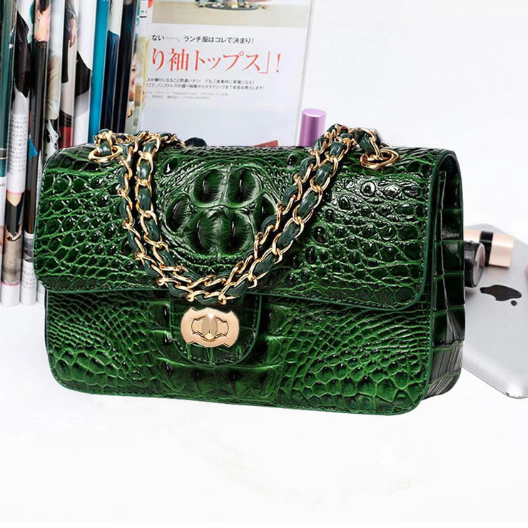 Women Luxury Brand  Shoulder Crossbody Chain Handbag Snakeskin