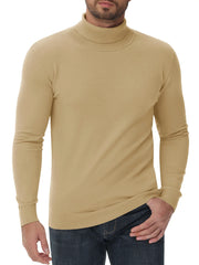 high neck knitted sweater slim fit casual long sleeve pullover