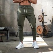 Summer Men's Slim Fit Sweatpants Pants Solid Color Elastic Waist Outdoor Running Training Casual Cargo Midweight Polyester