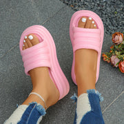 Eye-Catching Hot Chunky Platform Slippers with Thick Bottom Wedge Heels Non-Slip Women's Sandals