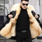 New imitation fox fur grass oversized plush men's coat, medium length autumn and winter Size 4XL