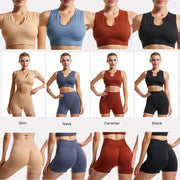 Seamless High-Waist Leggings Sports Bra Yoga Set Women's Gym Workout Clothes Eye-Catching Female Tracksuit for Various Activities