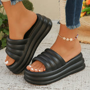 Eye-Catching Hot Chunky Platform Slippers with Thick Bottom Wedge Heels Non-Slip Women's Sandals