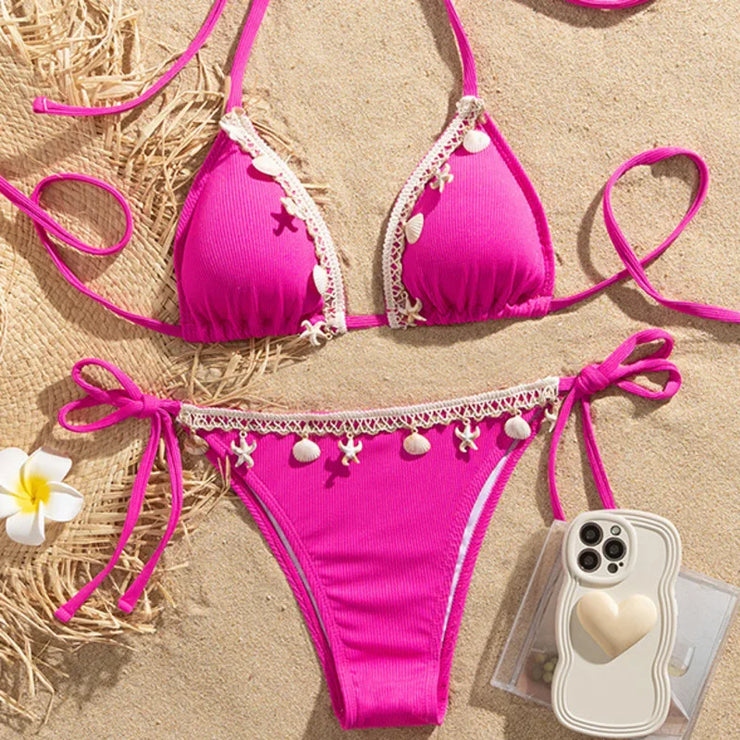 Sexy White Bikini Set Women&