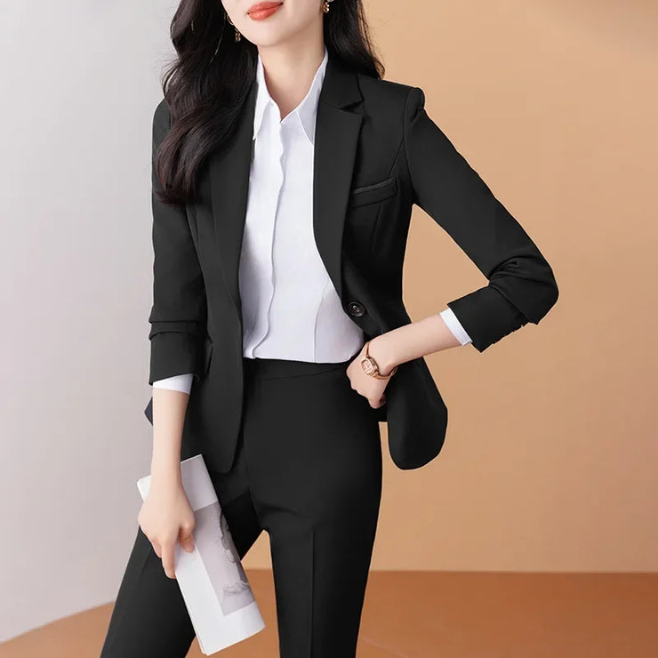 Elegant Black Western-Style Suit Jacket for Women Professional Fashionable Workwear Ideal for Interviews And Office Settings