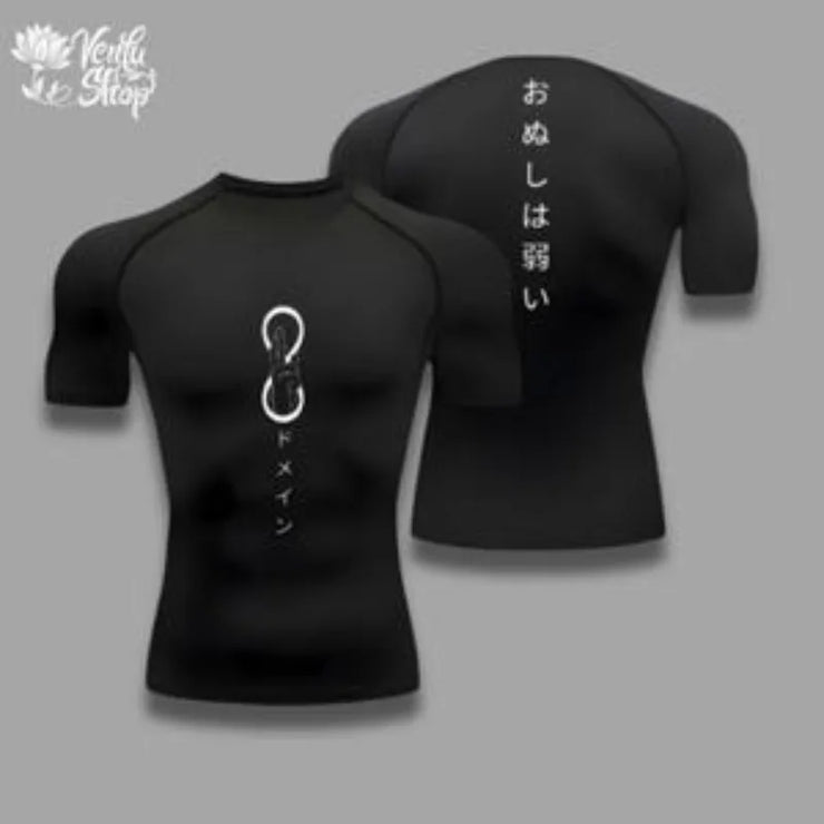 Satoru Gojo Jujutsu Kaisen Sorcerer Hollow Purple Gymwear Compressions Sportswear Muscle Enhancing Trainning T-shirt High-Quality Flexible Fit