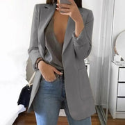 Women's Slim Fit Cardigan Blazer Casual Fashion European American Style Oversized Suit Coat V-Neck Polyester Cotton Jacket