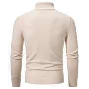 Eye-Catching Men's Turtleneck Sweater Warm Zipper Collar Slim Fit Micro Elastic Pullover for Fashionable Harajuku Style