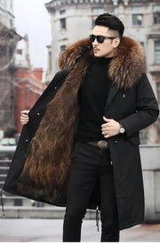 New imitation fox fur grass oversized plush men's coat, medium length autumn and winter Size 3XL