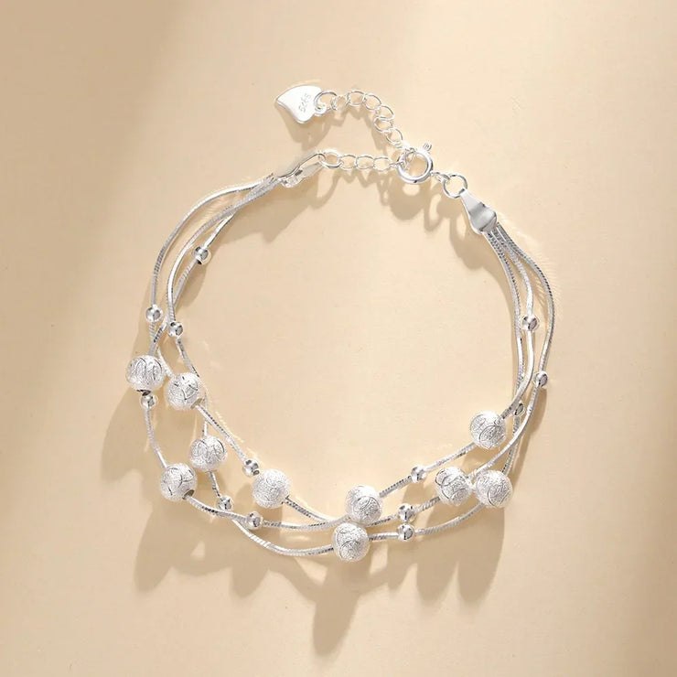 Sterling Silver Heart Shaped  Vintage Korean Crystal Bracelets High Quality Set Party Jewelry