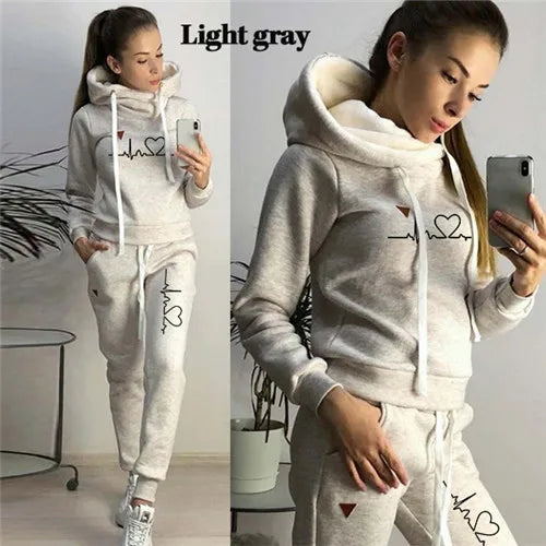 Women Hooded Pullover Hoodies and Pants Suit Outfits ,Tracksuits