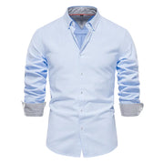 Cotton Oxford Long Sleeve Button