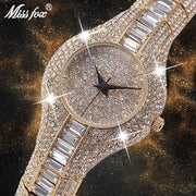 Womens  Shockproof Waterproof Luxury Ladies Metal Watch bracelets Rhinestone