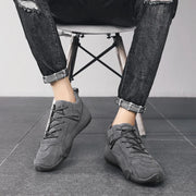 Men's Casual Sneakers Khaki Non-Slip Work Shoes Lace-Up Short Boots Loafers round Toe Microfiber Upper Rubber Outsole