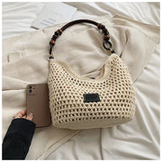 Women's Large Capacity Mesh Shoulder Bag Adjustable Strap Beach Summer Handbag