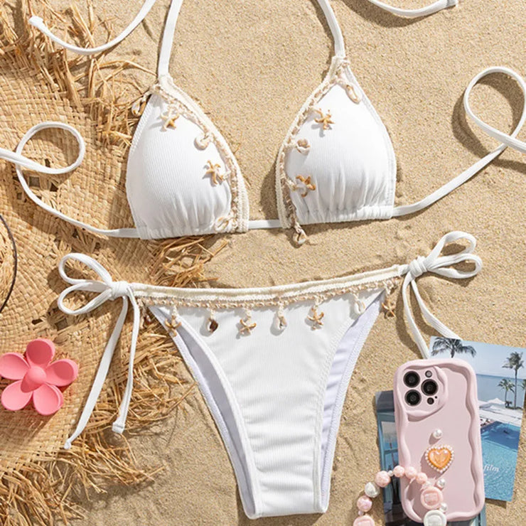 Sexy White Bikini Set Women&