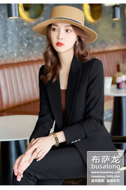 Red Professional Suit for Women2023Autumn Winter New High-end Elegant Socialite Casual Blazer Two-piece Set