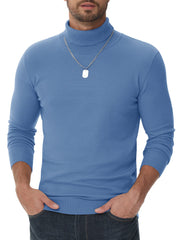 high neck knitted sweater slim fit casual long sleeve pullover