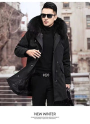 New imitation fox fur grass oversized plush men's coat, medium length autumn and winter Size 4XL