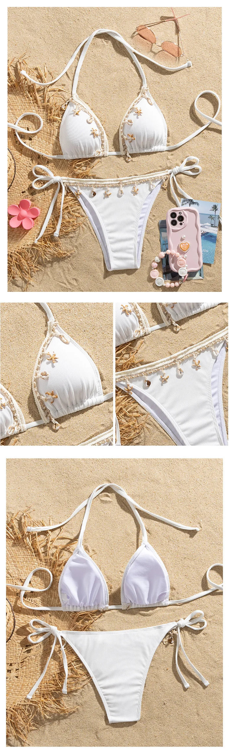 Sexy White Bikini Set Women&