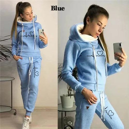 Women Hooded Pullover Hoodies and Pants Suit Outfits ,Tracksuits