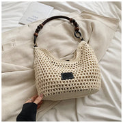 Women's Large Capacity Mesh Shoulder Bag Adjustable Strap Beach Summer Handbag