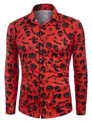 Men's Pumpkin Head Printed Shirt Trend Halloween