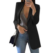 Women's Slim Fit Cardigan Blazer Casual Fashion European American Style Oversized Suit Coat V-Neck Polyester Cotton Jacket