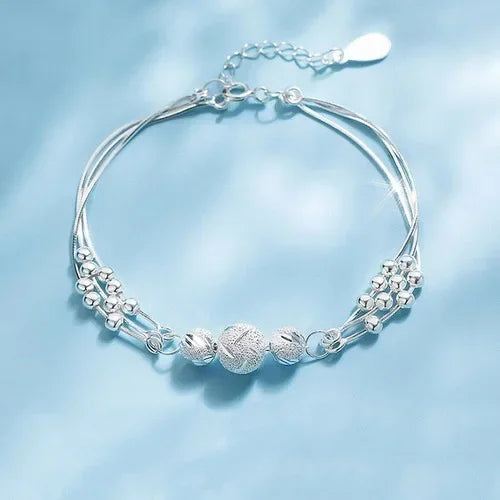 Sterling Silver Heart Shaped  Vintage Korean Crystal Bracelets High Quality Set Party Jewelry