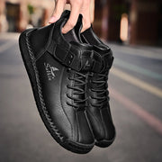 Handmade Breathable Leather Men's Casual Shoes Design Sneakers Ankle Boots with Rubber Outsole for Outdoor Comfort And Support