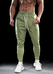 Men's Autumn Winter Pure Cotton Sweatpants Slim Fit Elastic Waist Comfortable Breathable Zipper Casual Trousers