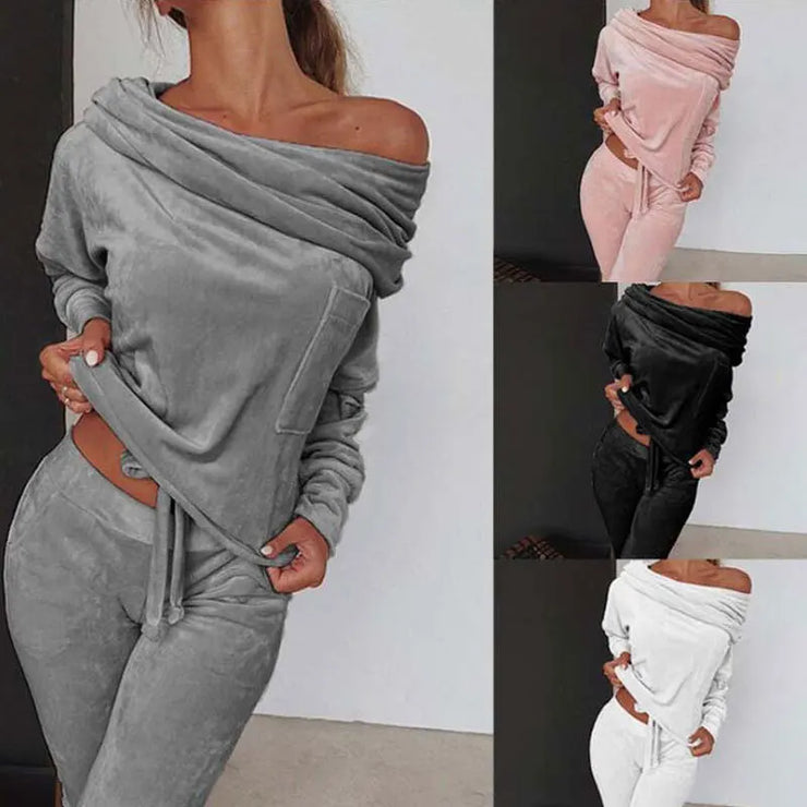 Eye-Catching Women Sports Suit Zip-Up Hoodie Jacket Sweater with Pants Casual Tracksuit for Running Sets