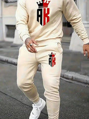 Men's  Long Sleeved Sweater Pants Set Comfortable Breathable Tracksuit, Jogging Suit