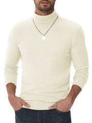 high neck knitted sweater slim fit casual long sleeve pullover