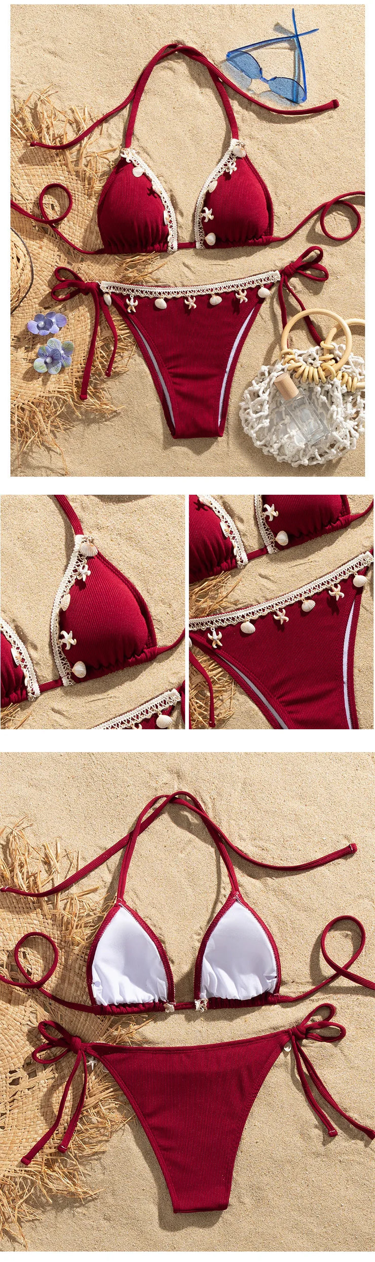 Sexy White Bikini Set Women&