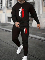 Men's  Long Sleeved Sweater Pants Set Comfortable Breathable Tracksuit, Jogging Suit