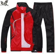 Men's Set Spring Autumn Jogging Sportswear Two Piece Sport Suit Jacket+Sweatpants Sweatsuit Men Basketball Tracksuit Clothing