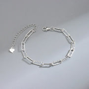 Sterling Silver Heart Shaped  Vintage Korean Crystal Bracelets High Quality Set Party Jewelry