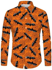 Men's Pumpkin Head Printed Shirt Trend Halloween