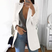 Women's Slim Fit Cardigan Blazer Casual Fashion European American Style Oversized Suit Coat V-Neck Polyester Cotton Jacket