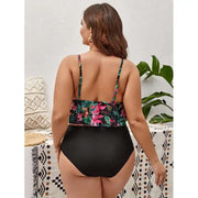 plus Size Split Swimsuit Women's Bikini Eye Catching Backless Tight Gathering Beachwear