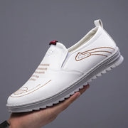 Men's Lightweight Anti-Slip Loafers Breathable Comfortable Flat Designer Rubber Sole Leather Casual Shoes